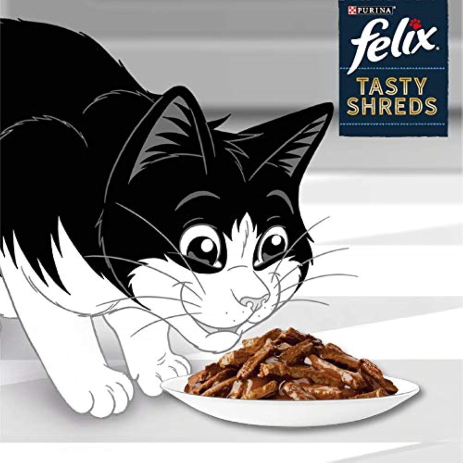 FELIX Tasty Shreds Farm Selection in Gravy Cat Food 12x80g (Pack of 1)