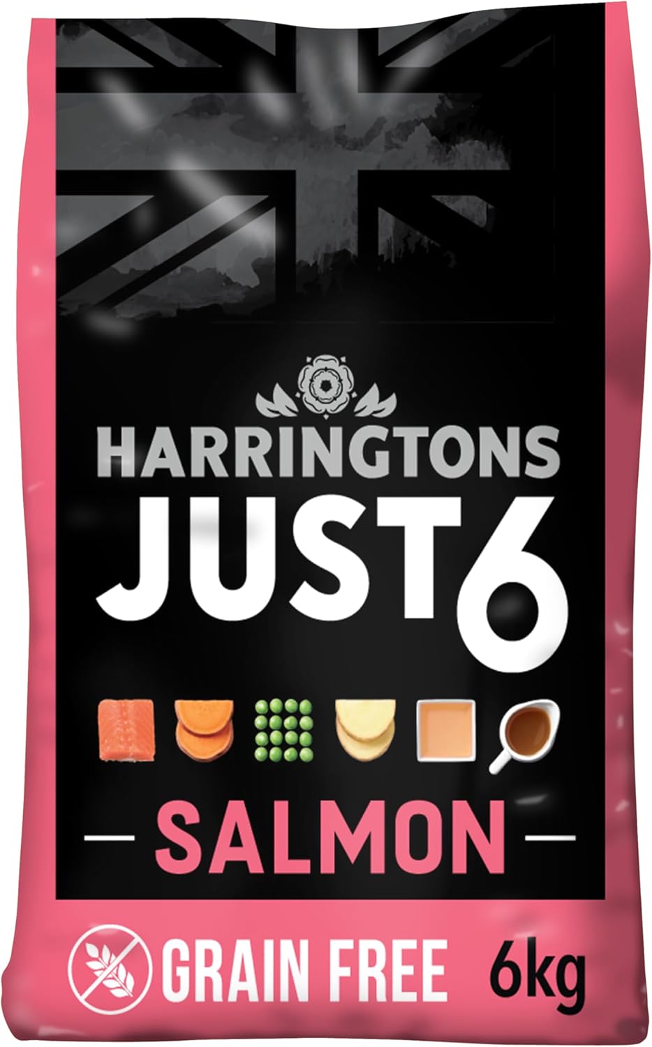 Harringtons Just 6 Salmon with Added Tasty Fresh Baked Bites 2kg (Pack of 1)