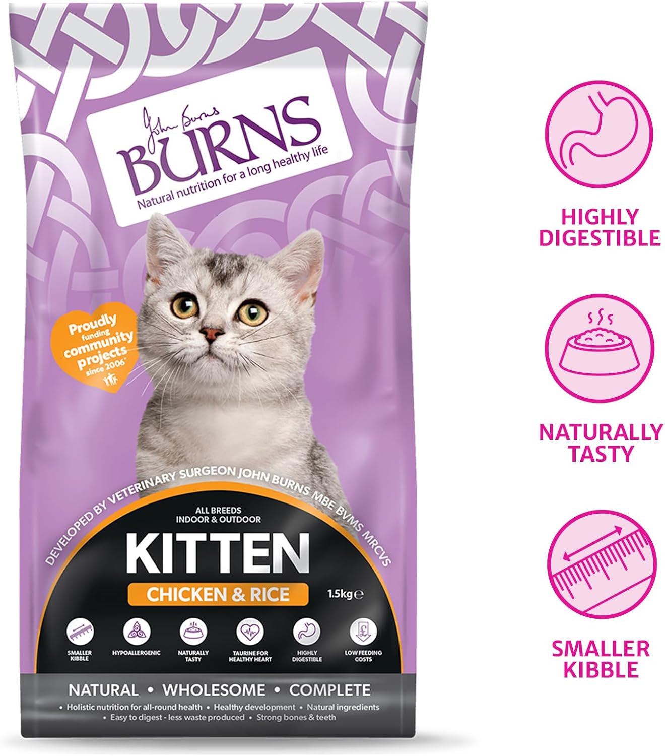 Burns Kitten Chicken & Rice 300g (Pack o f 1)