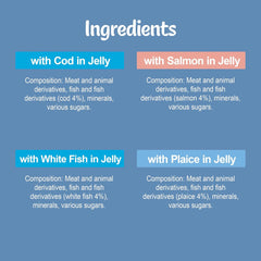 FELIX Original Fish Selection in Jelly Cat Food 12x85g (Pack of 1) - Hungry Tails