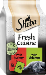 Sheba Fresh Cuisine Taste of Rome Cat Food Pouches Mixed in Gravy 6 x 50g (Pack of 1)