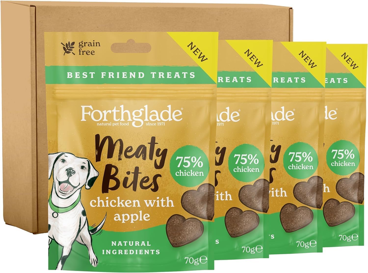 Forthglade Meaty Bites Chicken with Apple 70g (Pack of 10)