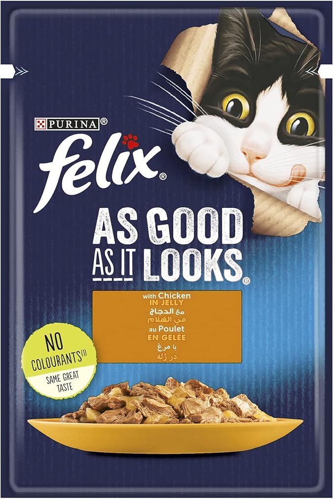 FELIX Original Chicken in Jelly Cat Food 85g (Pack of 24) - Hungry Tails