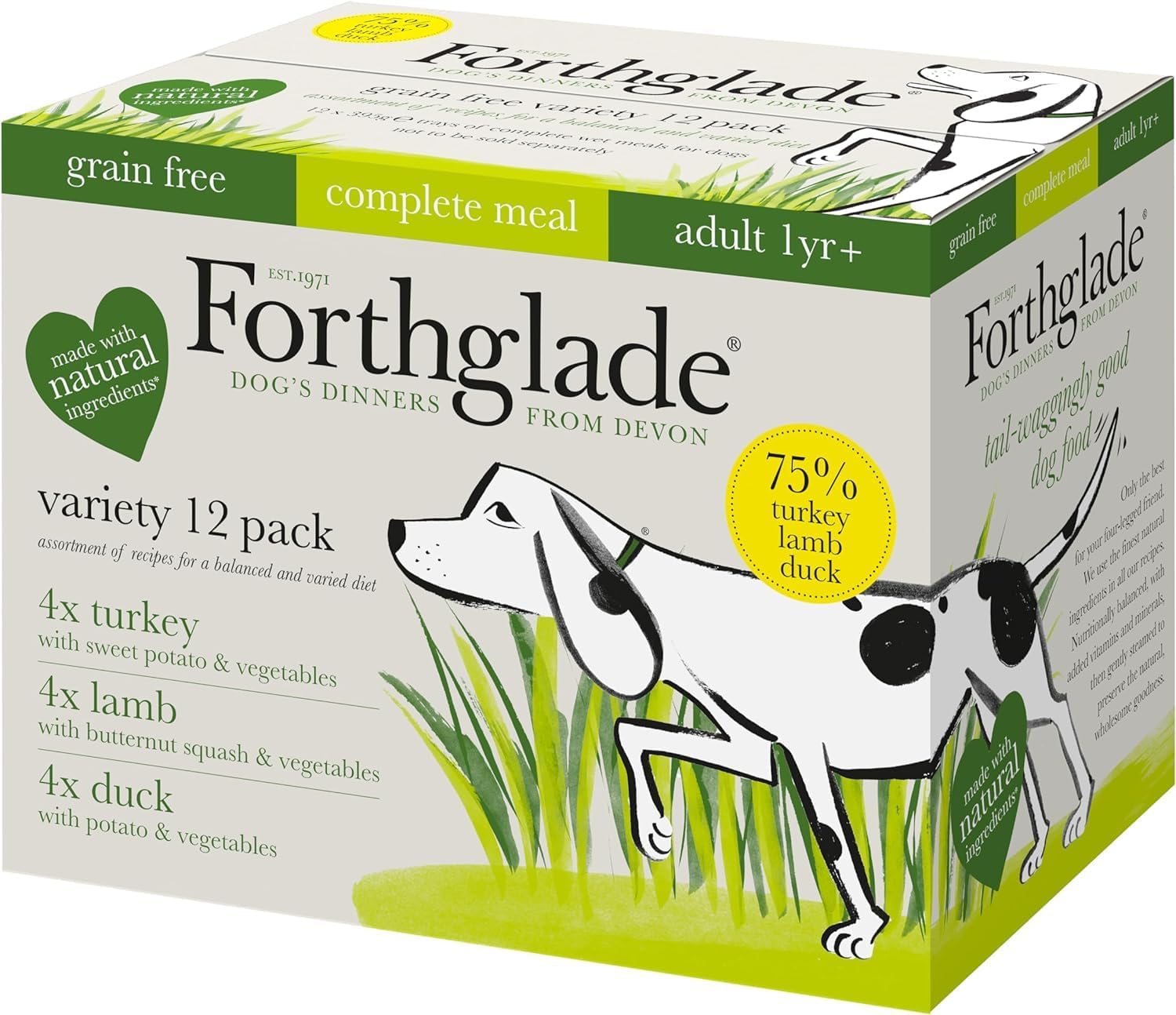 Forthglade Grain Free Complete Meal Adult 1yr+ 12 x 395g (Pack of 1)