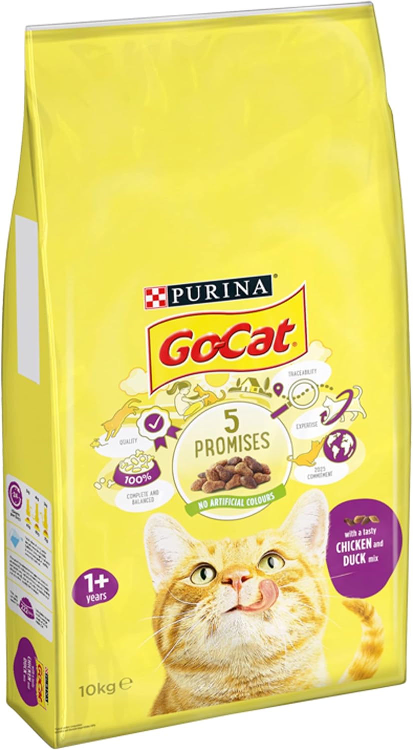 GO-CAT Chicken and Duck Dry Cat Food 340g (Pack of 6)