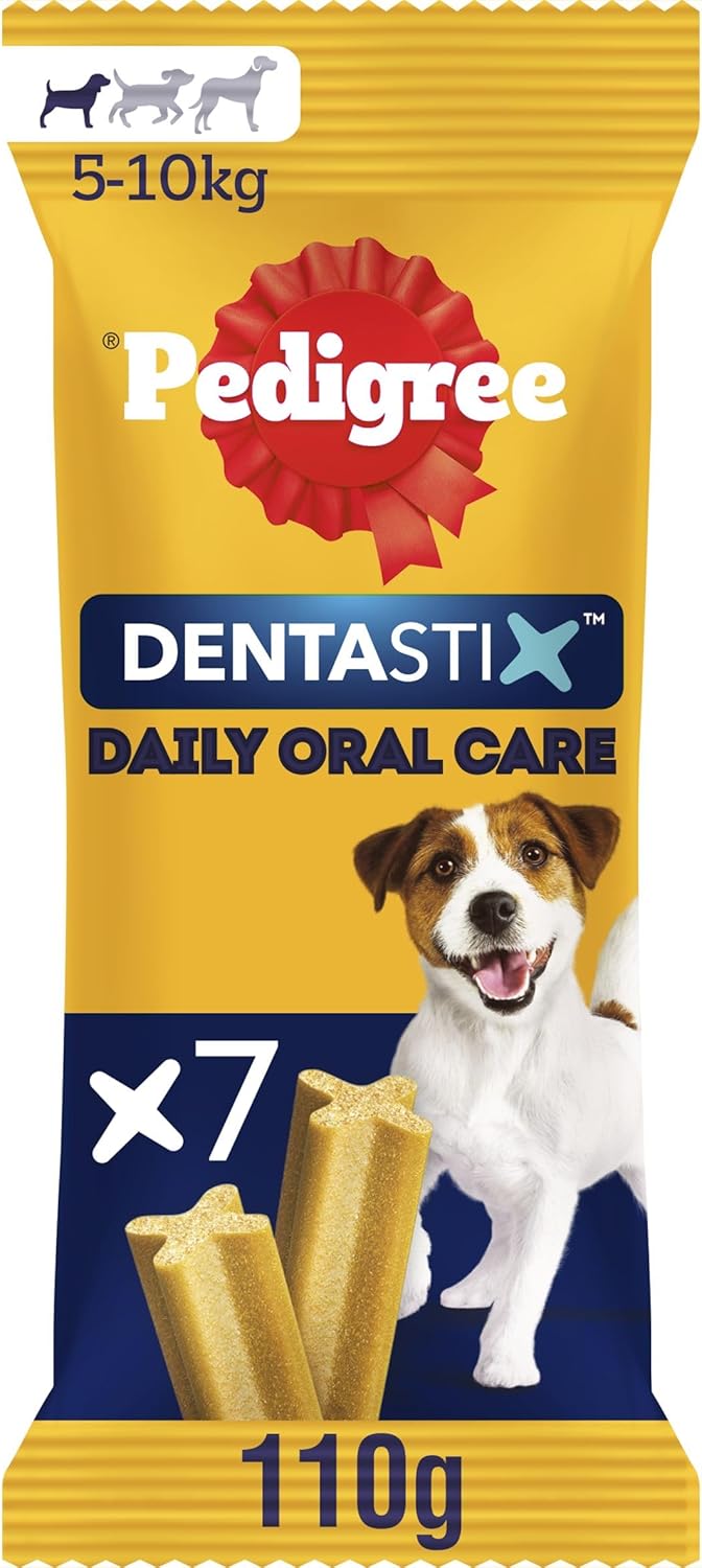 Pedigree Dentastix Daily Dental Chews Small Dog Treat 7 Sticks 110g (Pack of 10)