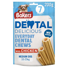 BAKERS Dental Delicious Medium Chicken Dog Chews 200g (Pack of 6)