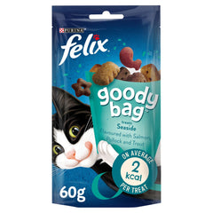 FELIX Goody Bag Seaside Salmon, Pollock and Trout Cat Treats 60g (Pack of 8) - Hungry Tails