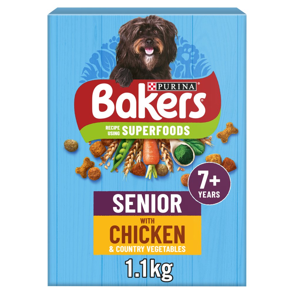 BAKERS Senior Chicken with Vegetables Dry Dog Food 1.1kg (Pack of 5)