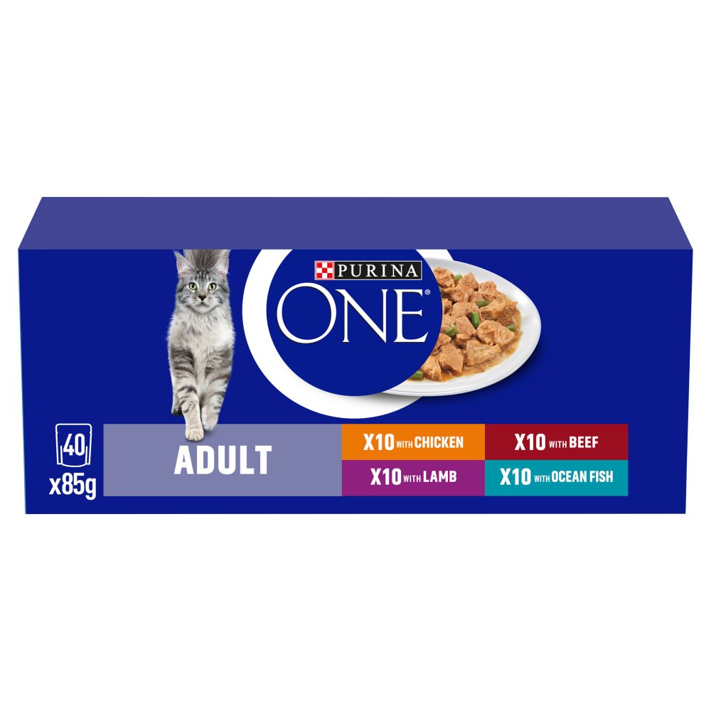 PURINA ONE Mini Fillets Mixed Selection Wet Cat Food 40x85g (Pack of 1)