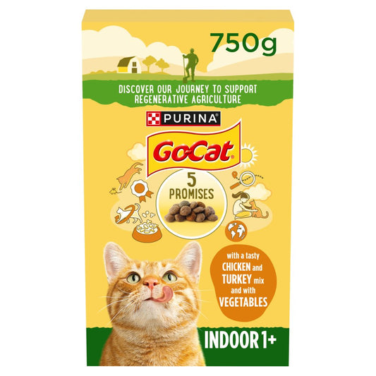 GO-CAT Indoor Chicken Dry Cat Food 750g (Pack of 1)