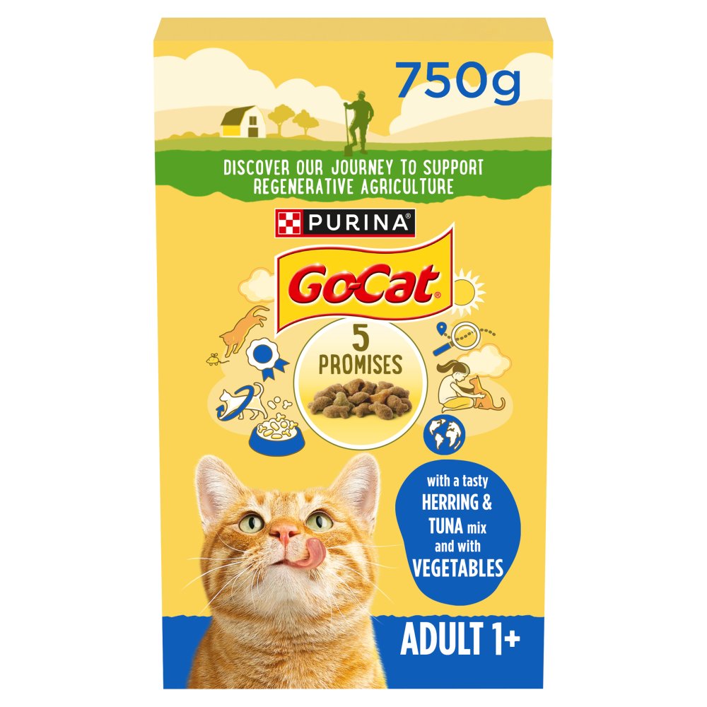 GO-CAT Herring and Tuna Dry Cat Food 750g (Pack of 1)