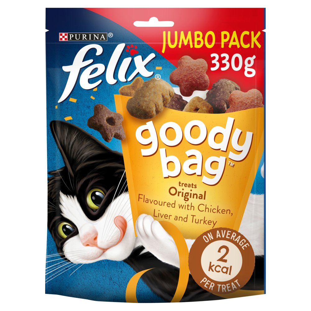 FELIX Goody Bag Original Chicken, Liver and Turkey Cat Treats 330g (Pack of 1)