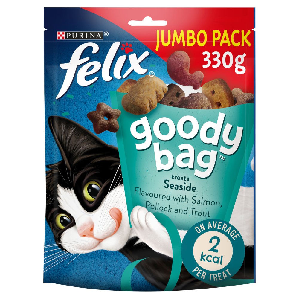 FELIX Goody Bag Seaside Salmon, Pollock and Trout Cat Treats 330g (Pack of 1)