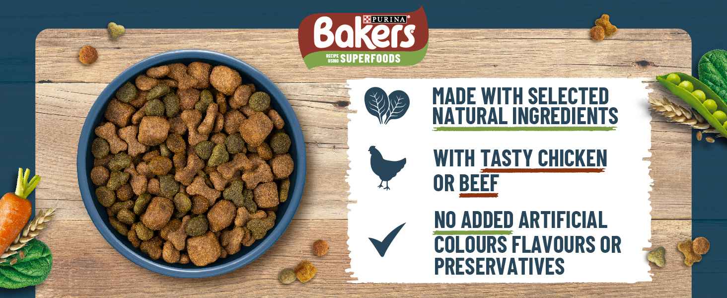 BAKERS Meaty Meals Chicken Dry Dog Food 1kg (Pack of 1)