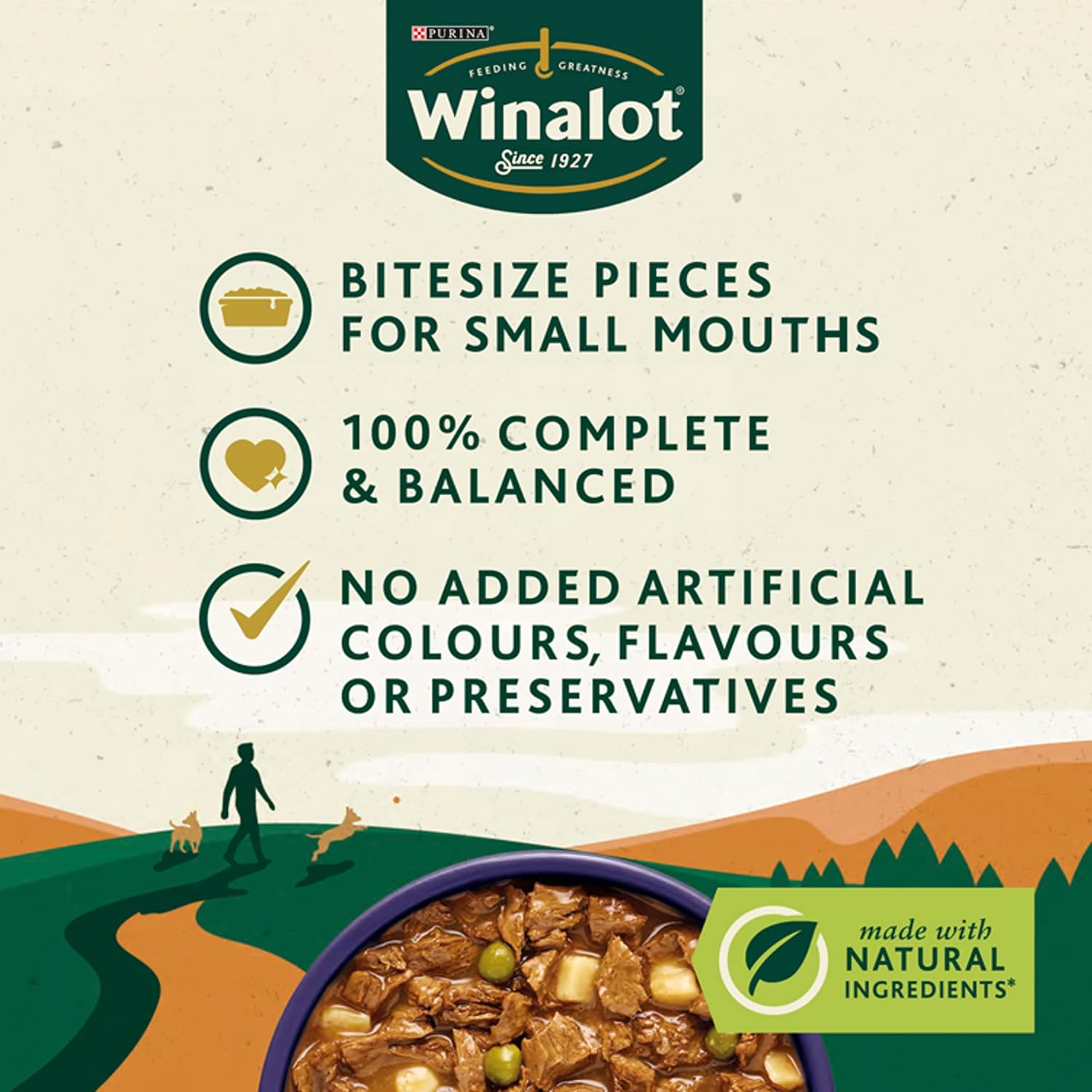 WINALOT Meaty Chunks Mixed in Gravy Dog Food 40x100g (Pack of 1)