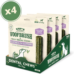 Lily's Kitchen Woofbrush Large Gut Health Dental Dog Chew 7 Pack 329g (Pack of 4)