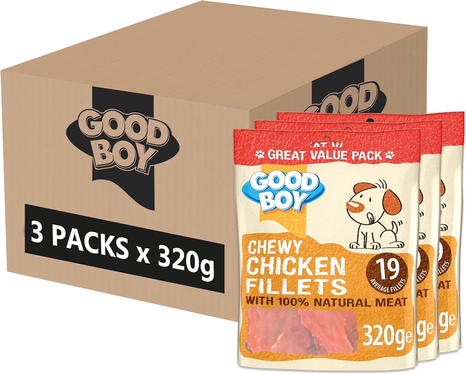 Good Boy Pawsley & Co. Chewy Chicken Fillets 320g (Pack of 3)