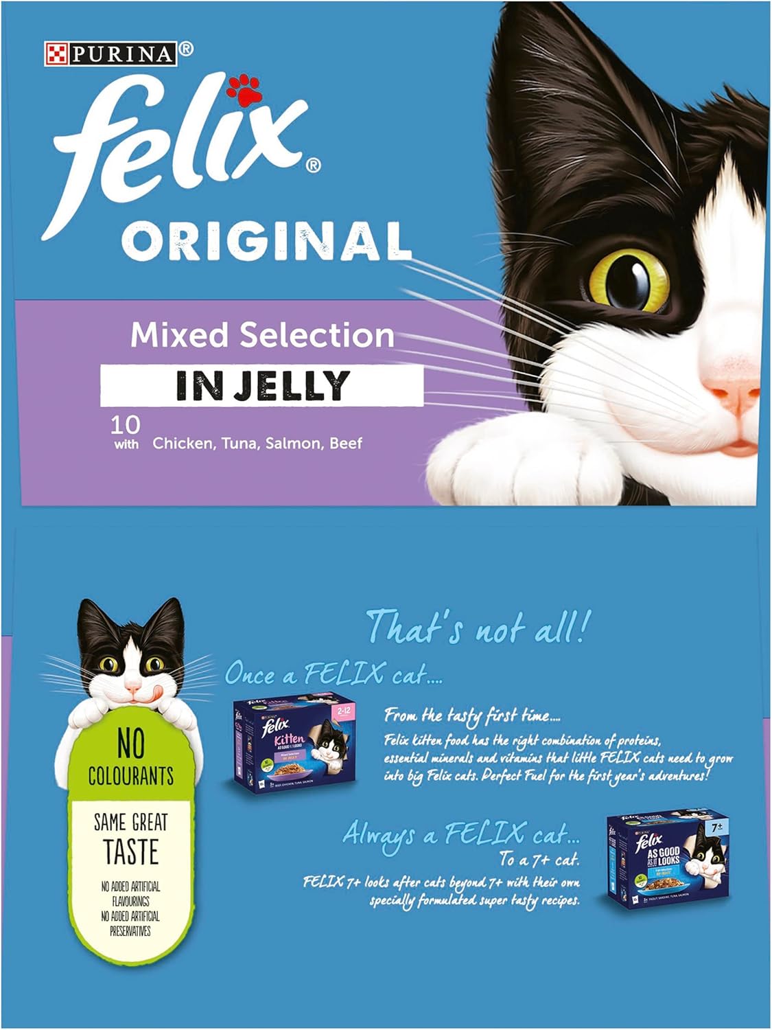 FELIX Original Senior 7+ Mixed Selection in Jelly Cat Food 40x85g (Pack of 1)