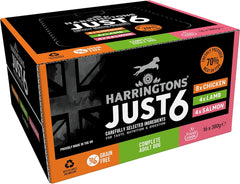 Harringtons Just 6 Wet Dog Food Multi Pack Trays 16 x 380g (Pack of 1)