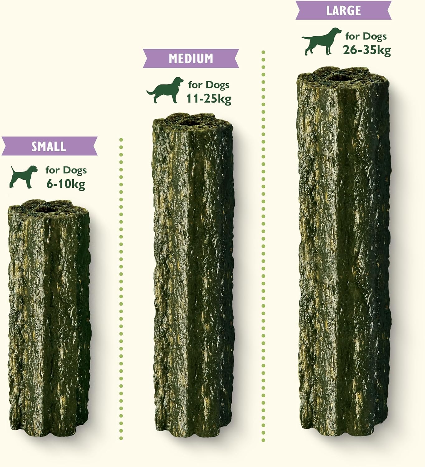 Lily's Kitchen Woofbrush Large Gut Health Dental Dog Chew 7 Pack 329g (Pack of 4)