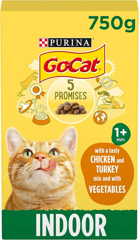 GO-CAT Indoor Chicken Dry Cat Food 750g (Pack of 1)