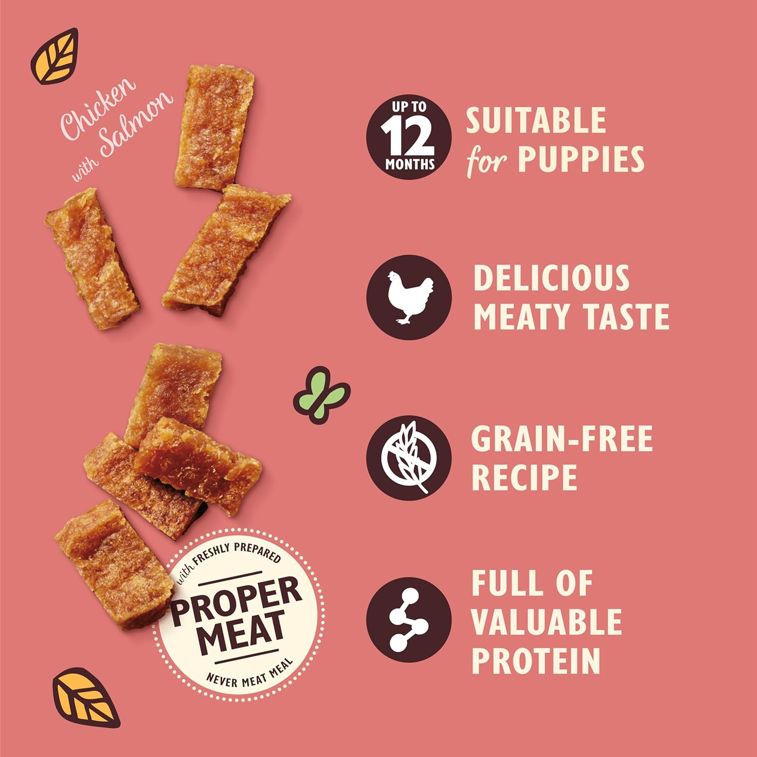 Lily's Kitchen Puppy Chicken Nibbles with Salmon Puppy Treats 70g (Pack of 1)