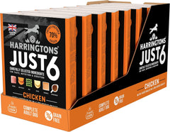 Harringtons Just 6 Wet Dog Food Trays Chicken 380g (Pack of 8)