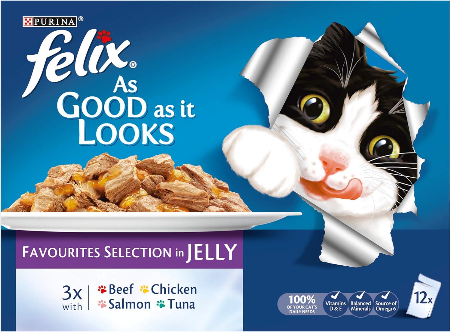 FELIX As Good As it Looks Favourites Selection Wet Cat Food 12x100g (Pack of 1)