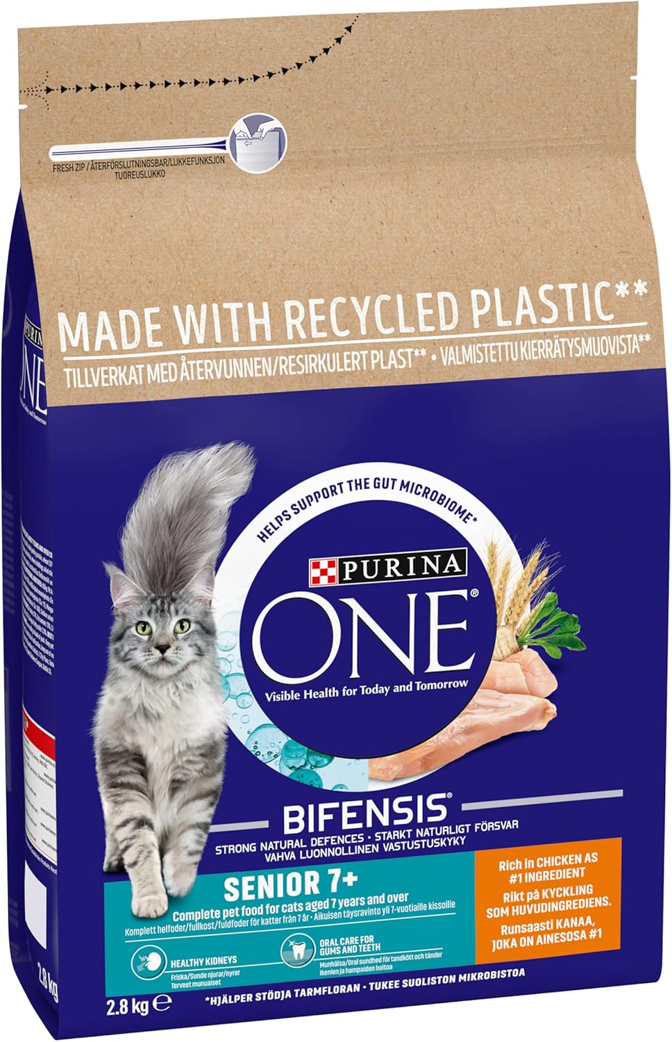 PURINA ONE Senior 7+ Chicken Dry Cat Food 2.8kg (Pack of 1)