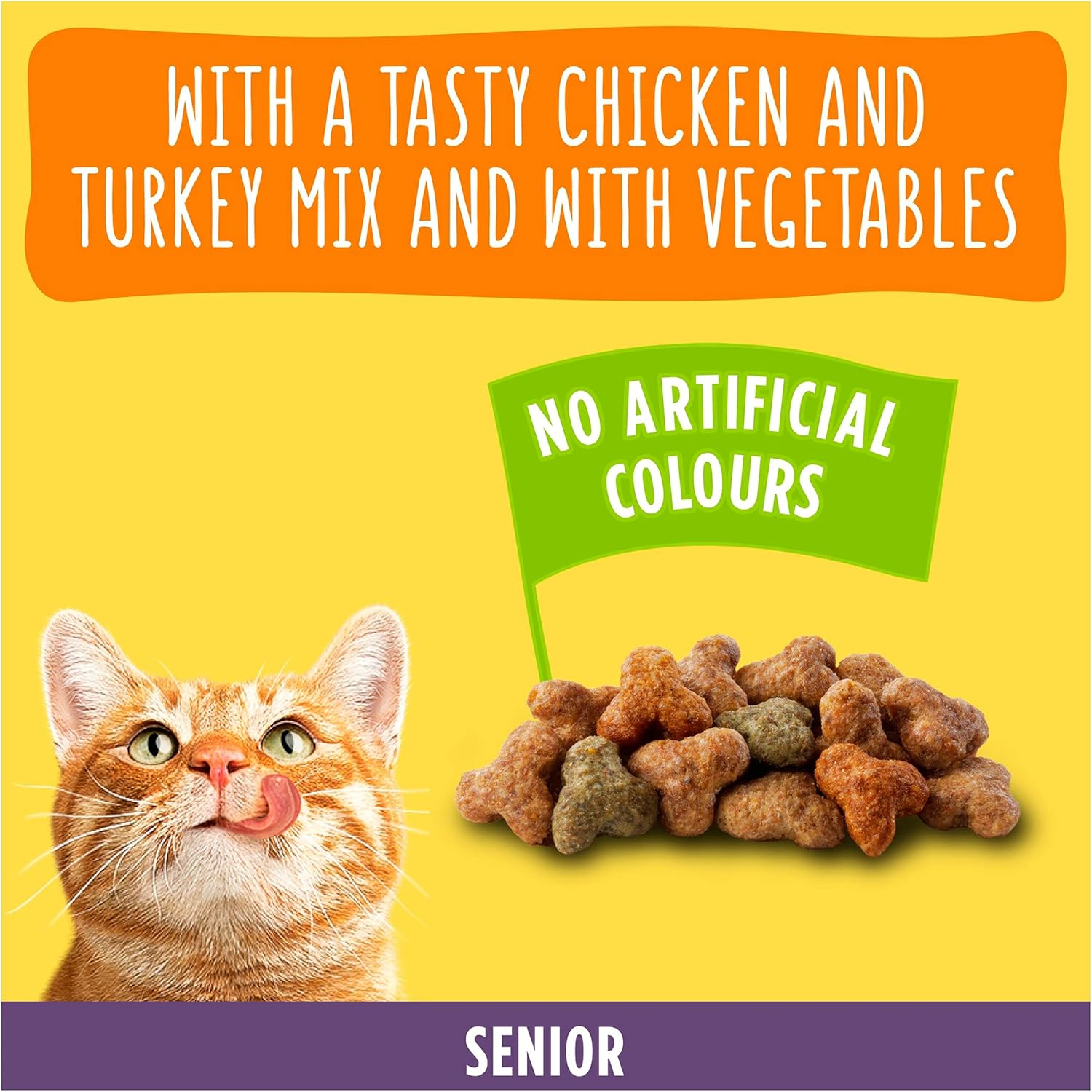 GO-CAT Senior Chicken and Turkey Dry Cat Food 750g (Pack of 1)