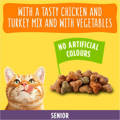 GO-CAT Senior Chicken and Turkey Dry Cat Food 750g (Pack of 5)