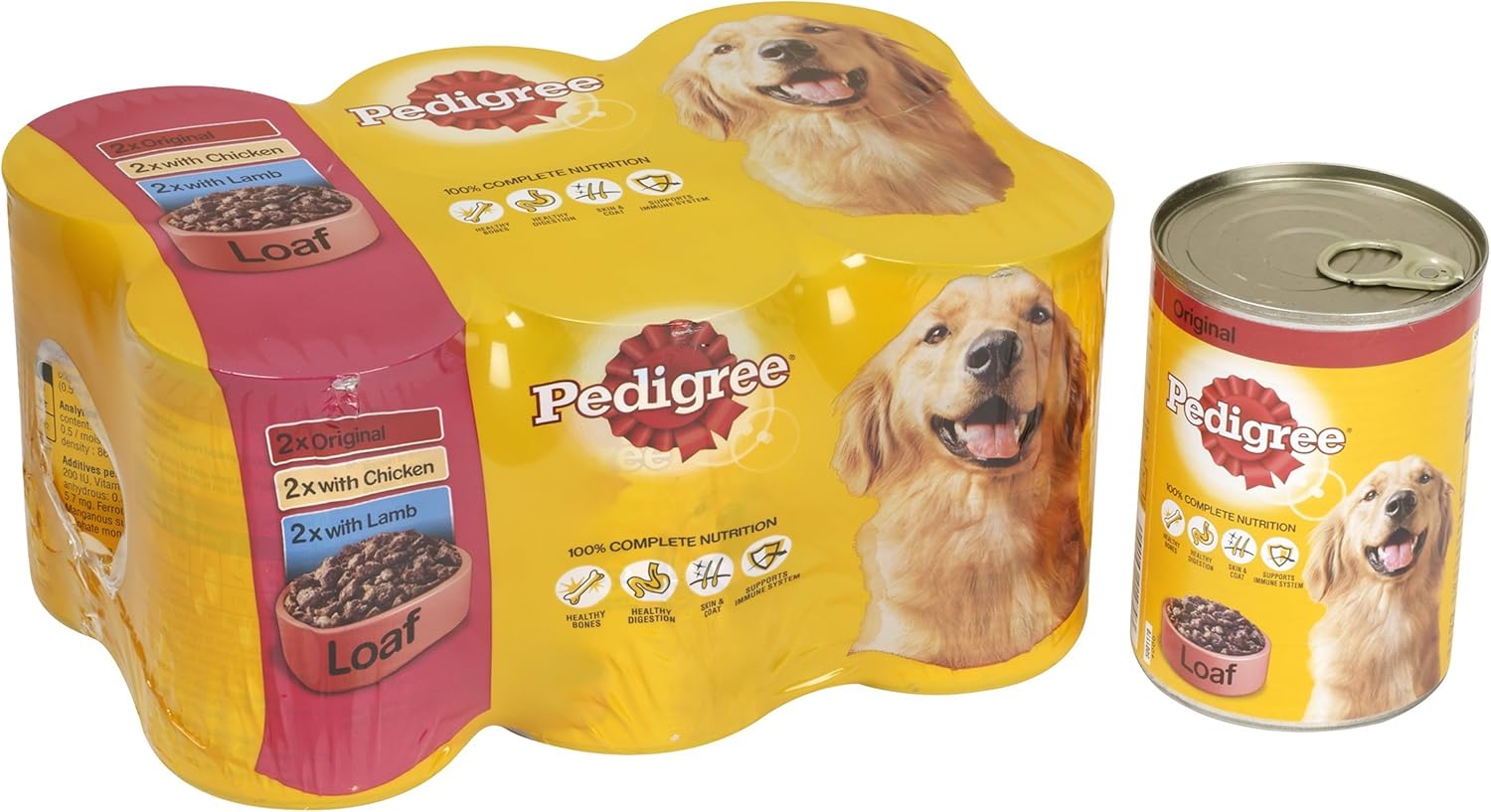 Pedigree Adult Dog Food Tins Mixed in Loaf 6 x 400g (Pack of 4)