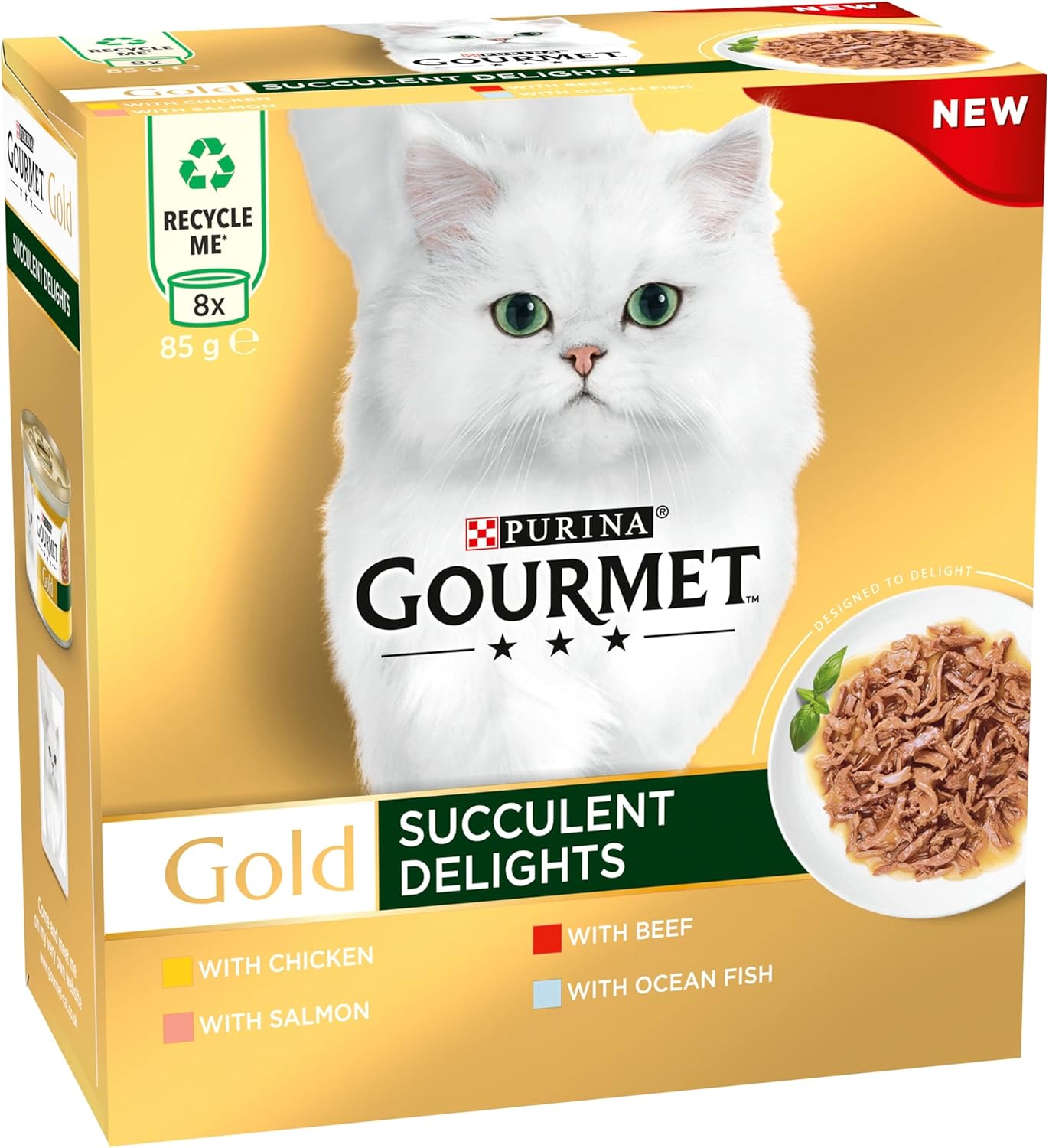 GOURMET Gold Succulent Delights Wet Cat Food 8x85g (Pack of 6)