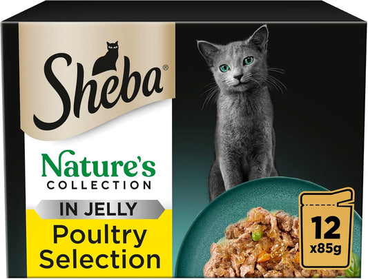 Sheba Nature's Collection Adult Cat Food Pouch Poultry in Jelly 12 x 85g (Pack of 1)