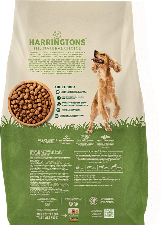 Harringtons Rich in Turkey with Veg Dry Adult Dog Food 1.7kg (Pack of 1) - Hungry Tails