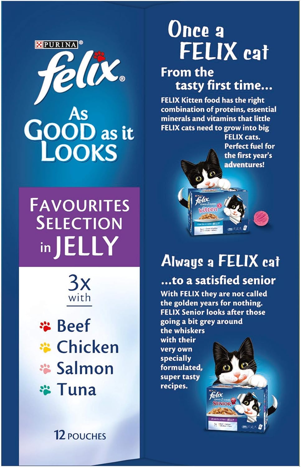 FELIX As Good As it Looks Favourites Selection Wet Cat Food 12x100g (Pack of 1)