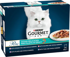 Gourmet Perle Ocean Delicacies Mini Fillets in Gravy 12 x 85g (1020g) (Pack of 1) - Hungry Tails