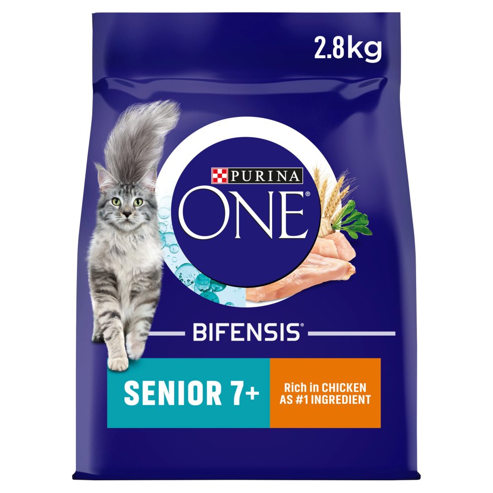 PURINA ONE Senior 7+ Chicken Dry Cat Food 2.8kg (Pack of 4)