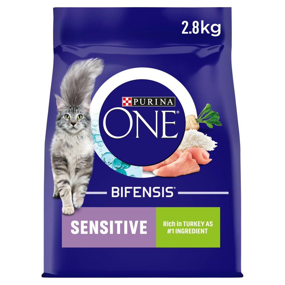 PURINA ONE Sensitive Turkey Dry Cat Food 2.8kg (Pack of 4)