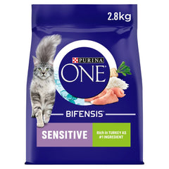 PURINA ONE Sensitive Turkey Dry Cat Food 2.8kg (Pack of 4)