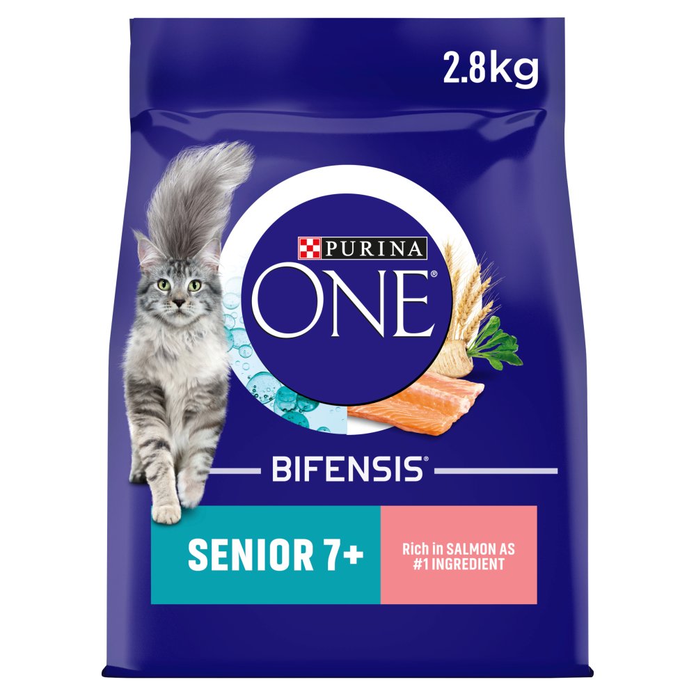 PURINA ONE Senior 7+ Salmon Dry Cat Food 2.8kg(Pack of 4)