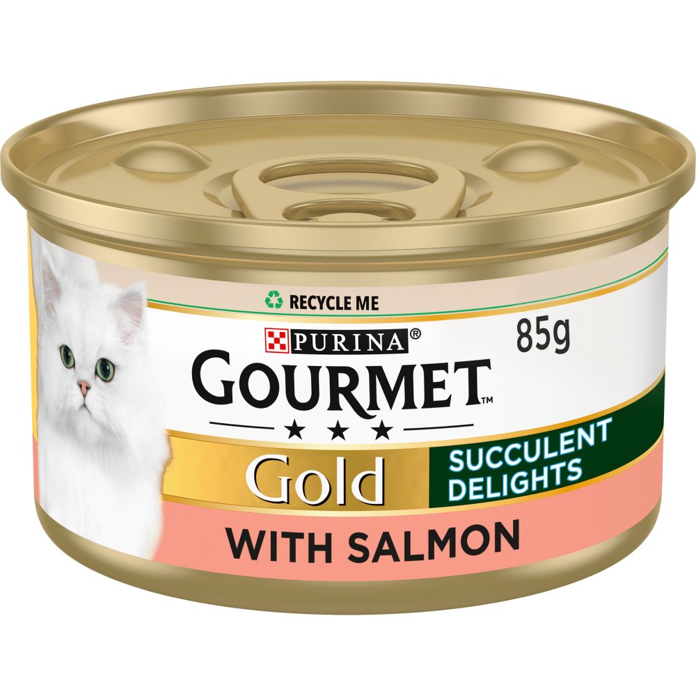 GOURMET Gold Succulent Delights Salmon Wet Cat Food 85g (Pack of 12) - Hungry Tails