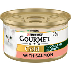 GOURMET Gold Succulent Delights Salmon Wet Cat Food 85g (Pack of 12) - Hungry Tails