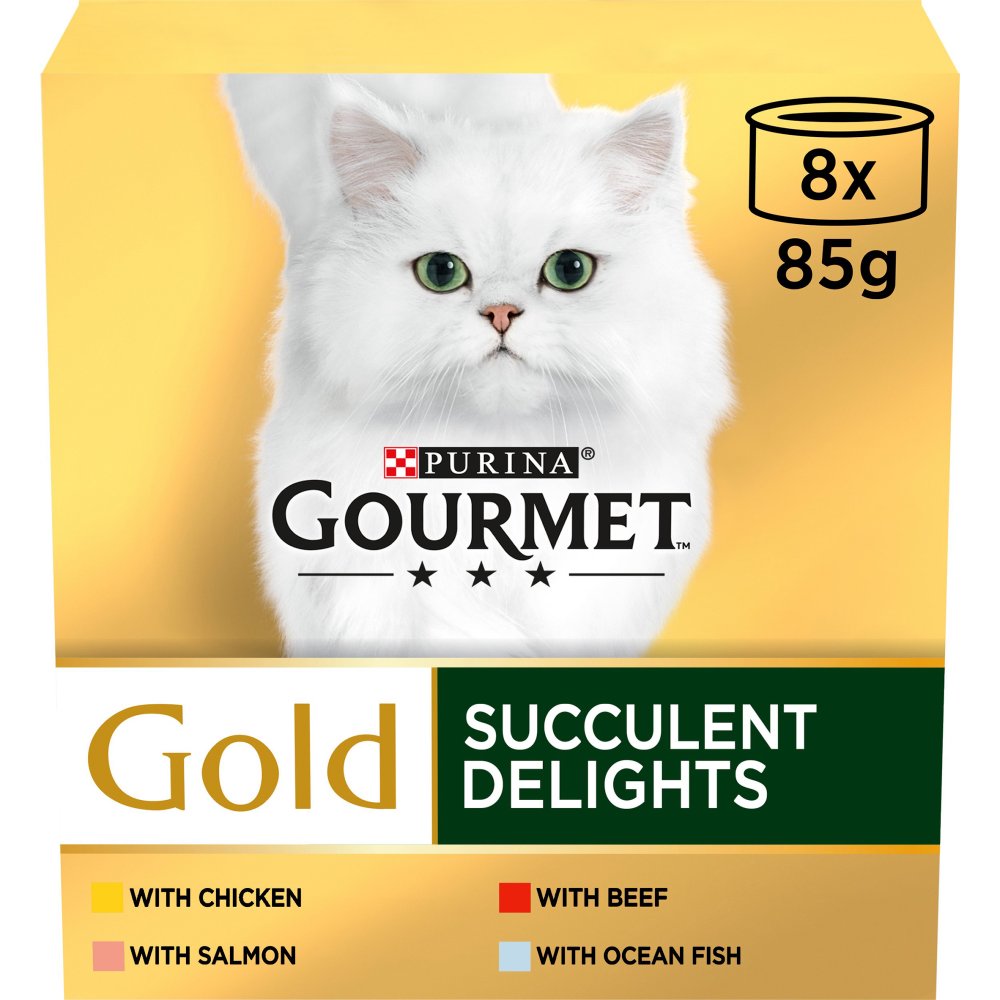 GOURMET Gold Succulent Delights Wet Cat Food 8x85g (Pack of 6)