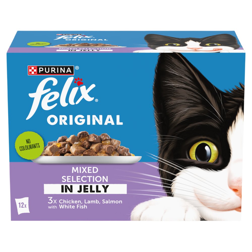 FELIX Original Mixed Selection in Jelly Cat Food 12x85g (Pack of 4)