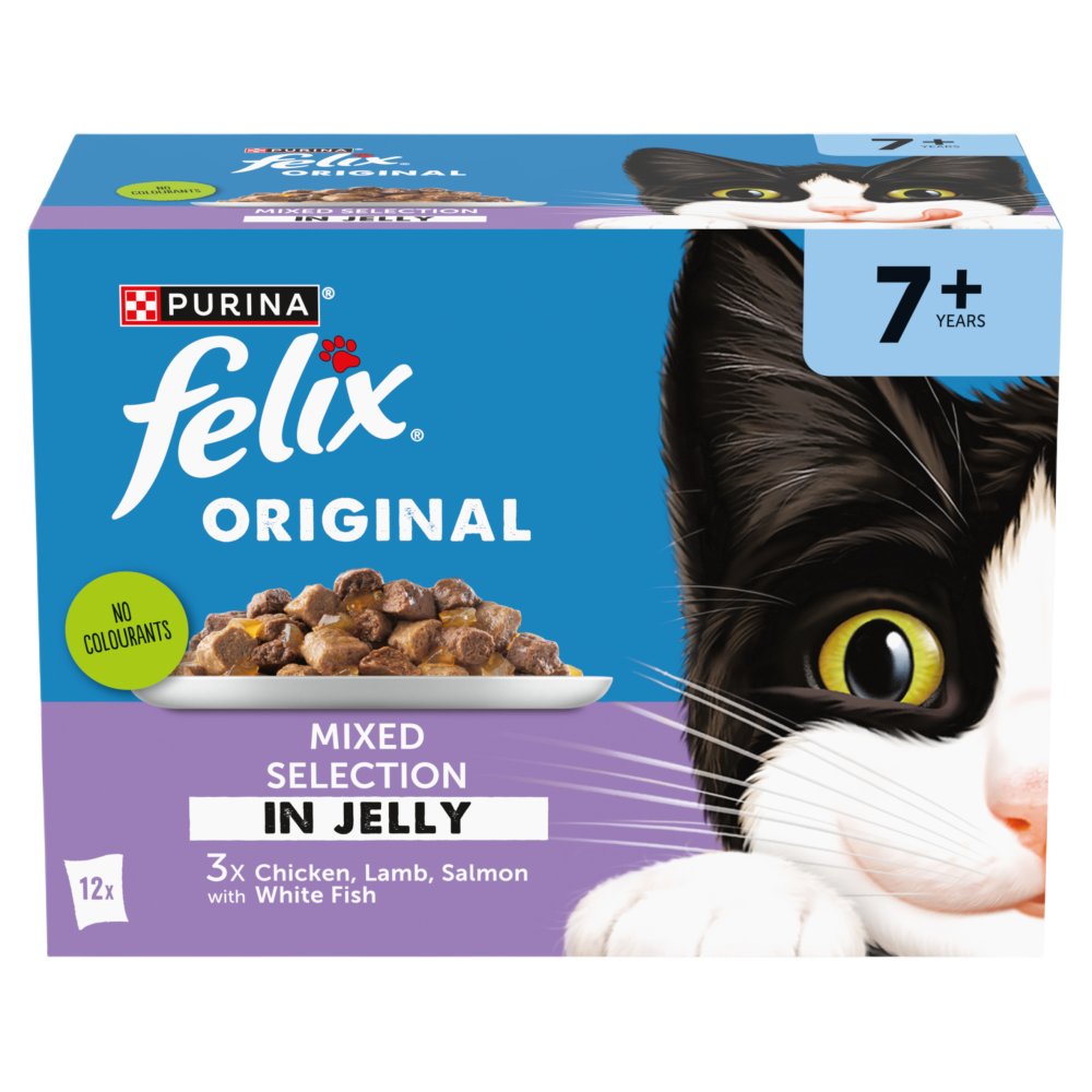 FELIX Original Senior Mixed Selection in Jelly Cat Food 12x85g (Pack of 4)