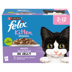 FELIX Original Kitten Mixed Selection in Jelly Cat Food 12x85g (Pack of 4)