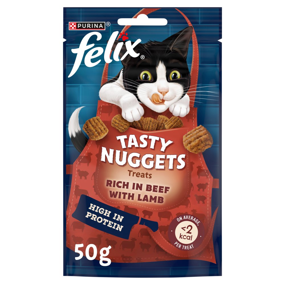 FELIX Tasty Nuggets Beef & Lamb Cat Treats 50g (Pack of 8)