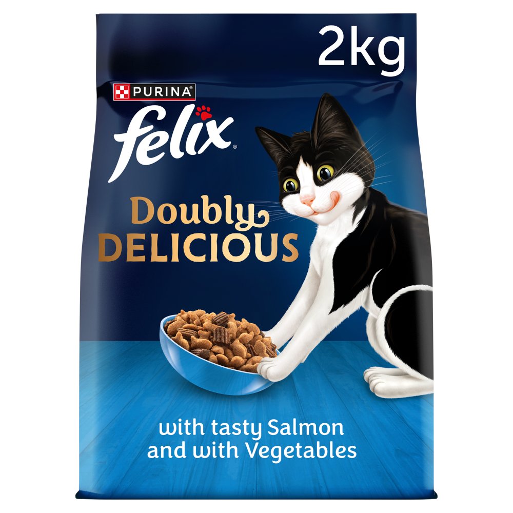 Felix Doubly Delicious Salmon & Vegetables Dry Cat Food 2kg (Pack of 1)